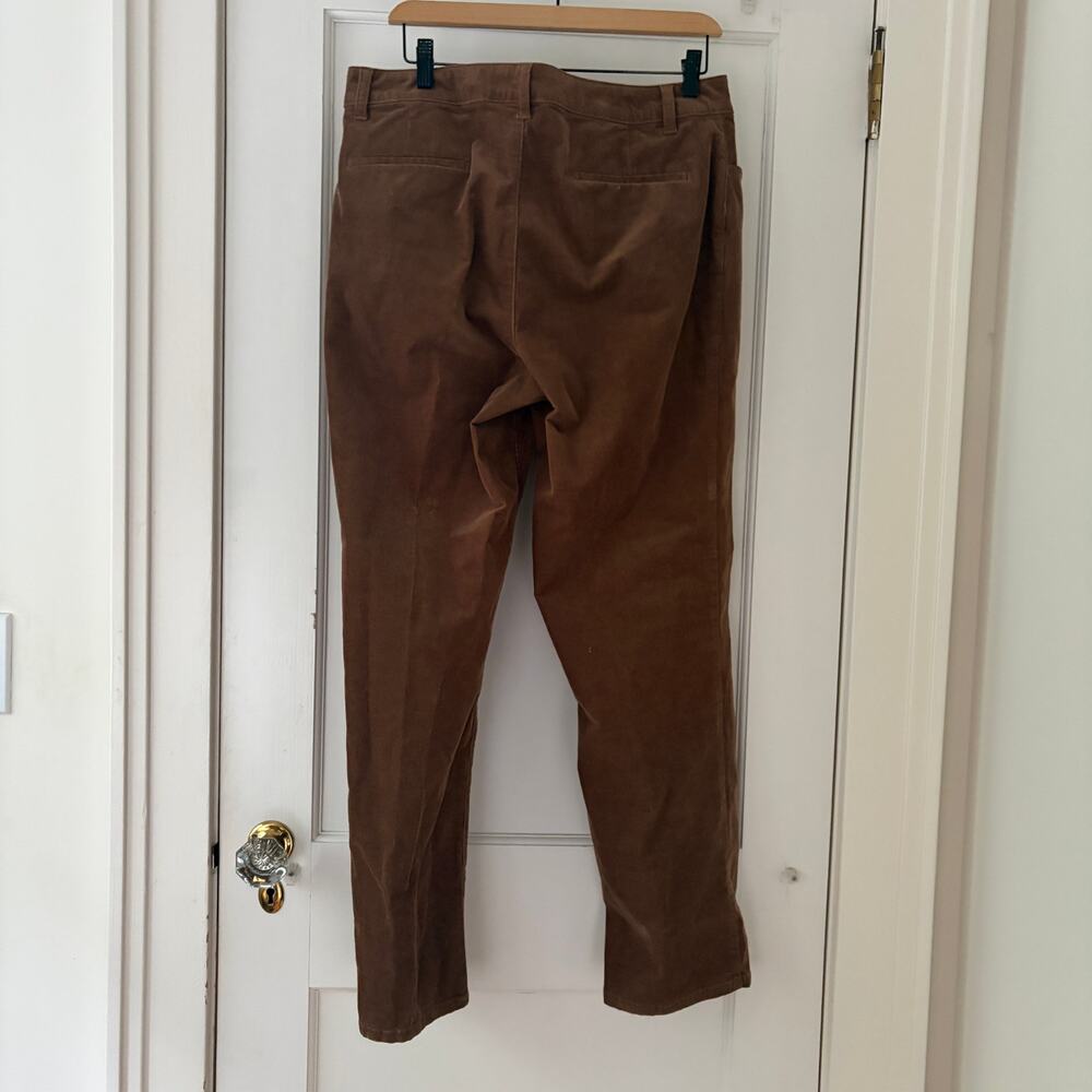 Talbots Straight Leg Stretch Corduroy Pants - Curvy Fit Brown Corduroy Size 12 - Picture 2 of 8
